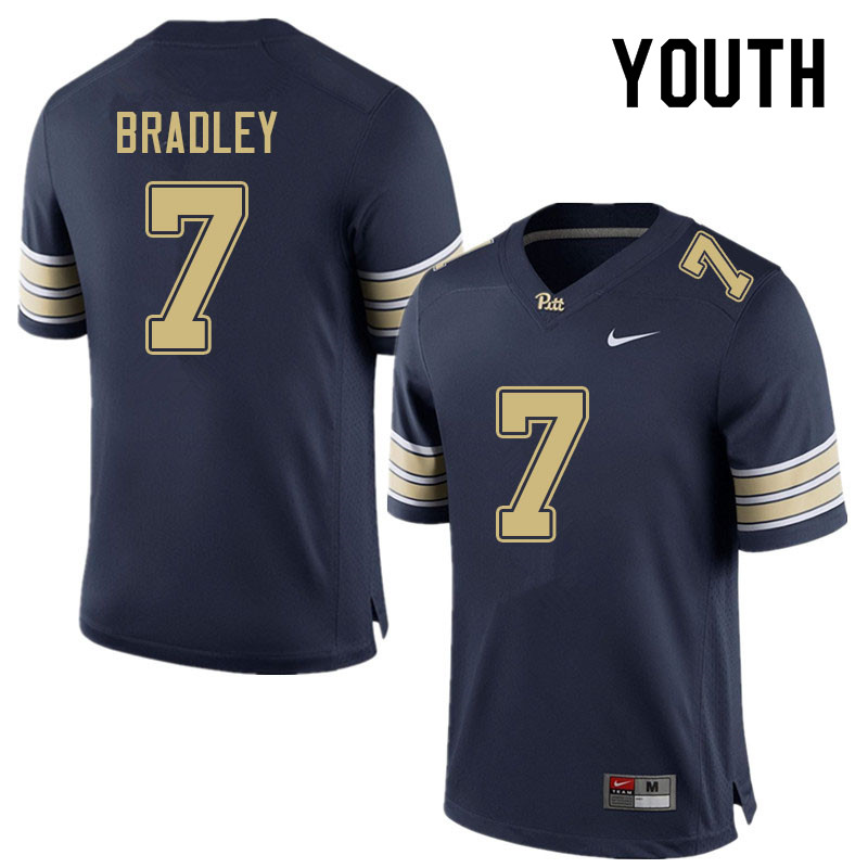 Youth #7 Jaden Bradley Pitt Panthers College Football Jerseys Sale-Navy